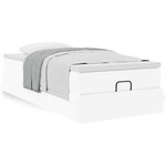 VidaXL Cadre de lit ottoman avec matelas blanc 90x190 cm similicuir