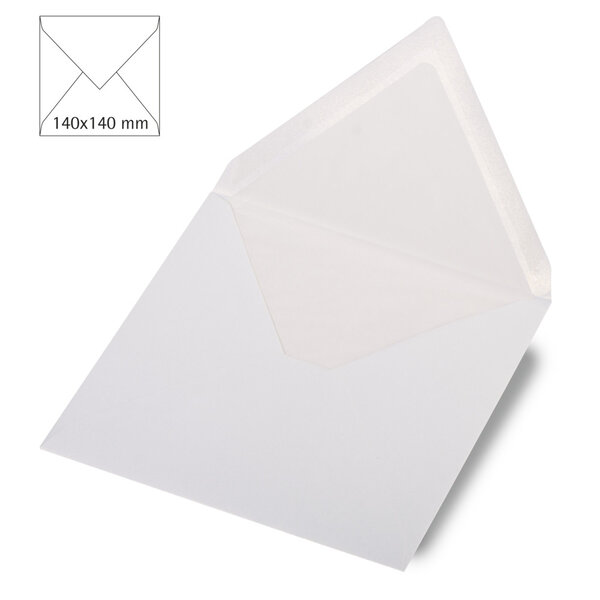 Enveloppe carrée  met.FSC Mix Credit  blanc métallique  140x140mm  120g / m²  5 pièces