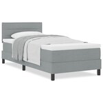 vidaXL Lit à sommier boxspring avec matelas gris clair 90x200 cm en tissu