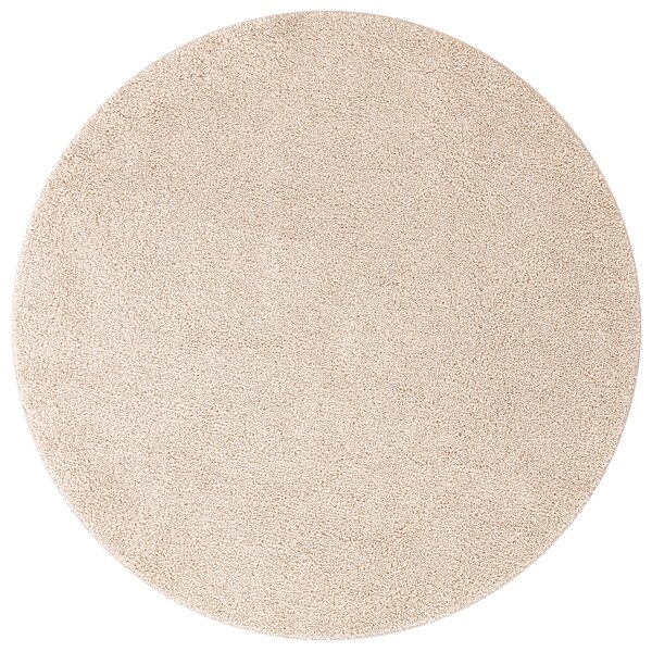 Tapis Shaggy vidaXL avec support en latex Crème ø120 cm