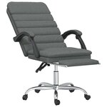 vidaXL Fauteuil de massage inclinable de bureau Gris foncé Tissu