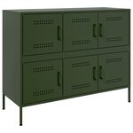 vidaXL Buffet vert olive 100 5x39x79 cm acier