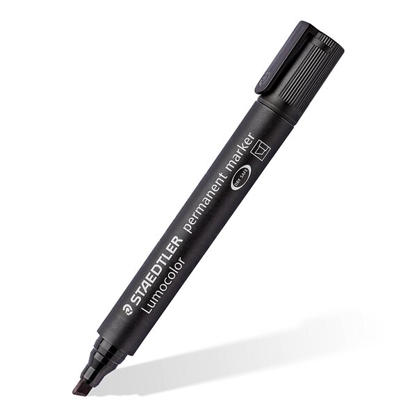 Marqueur permanent 'Lumocolor 350' Pointe biseautée 2 - 5 mm Noir x 10 STAEDTLER