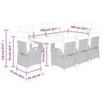 vidaXL Ensemble à manger de jardin 9Pièces coussins noir résine tressée