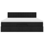 VidaXL Cadre de lit ottoman avec matelas noir 180x200 cm tissu