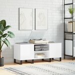 vidaXL Armoire à disques blanc brillant 121x38x48 cm bois d'ingénierie