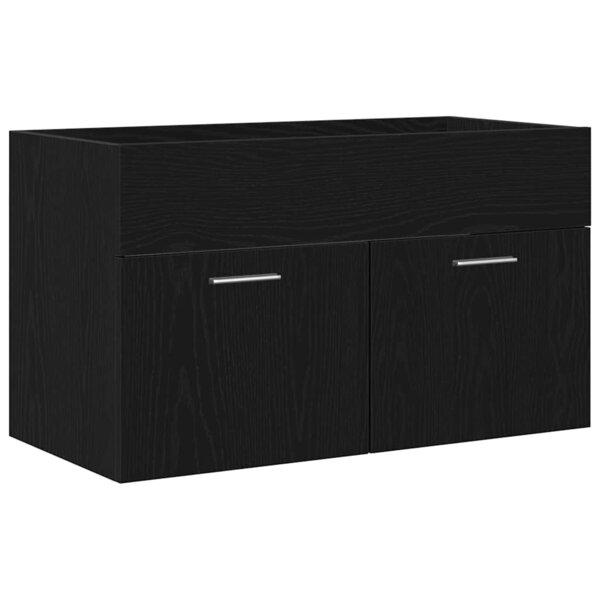 vidaXL Cabinet de Lavabo avec stockage Chêne noir 90 x 38.5 x 46 cm