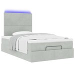 vidaXL Cadre de lit ottoman et matelas gris clair 120x200 cm velours