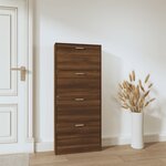vidaXL Armoire à chaussures Chêne marron 59x17x150cm Bois d'ingénierie