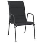 vidaXL Chaises de jardin lot de 6 Acier et textilène Noir