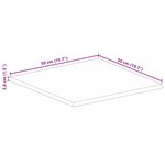 vidaXL Dessus de table 50x50x3 8 cm carré bois massif manguier