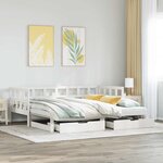 vidaXL Lit de jour avec gigogne et tiroirs sans matelas blanc 90x190cm