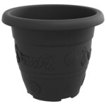 vidaXL Pots de plantes 6 Pièces Noir Ø 26 x 21.5 cm Plastique