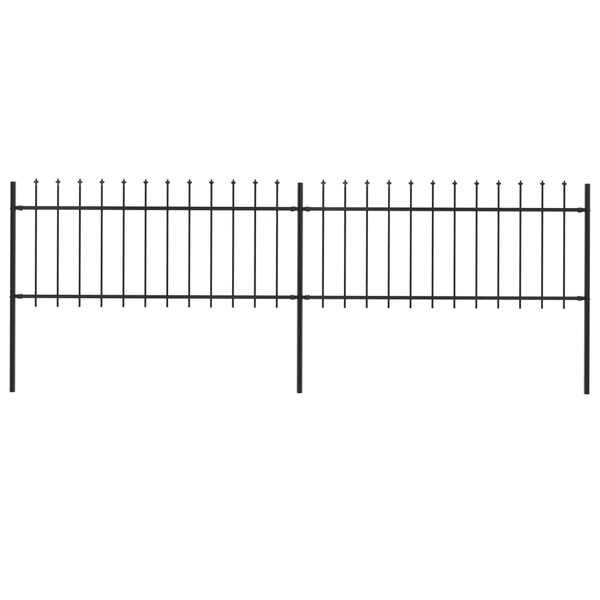 vidaXL Clôture de jardin avec dessus en lance Acier 3 4x0 8 m Noir