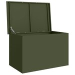 vidaXL Boîte de Rangement Extérieure Vert olive 80 x 50.5 x 50 cm