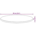 vidaXL Dessus de table rond Ø60x2 cm bois massif d'acacia