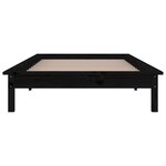 vidaXL Cadre de lit à LED sans matelas noir 75x190 cm bois massif