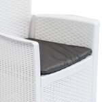 vidaXL Ensemble à manger d'extérieur 9Pièces Plastique Blanc Aspect rotin