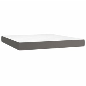 vidaXL Matelas de lit à ressorts ensachés Gris 160x200x20cm Similicuir