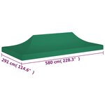 vidaXL Toit de tente de réception 6x3 m Vert 270 g/m²