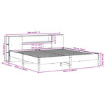 vidaXL Lit bibliothèque sans matelas blanc 200x200 cm bois pin massif