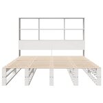 vidaXL Lit bibliothèque sans matelas blanc 140x190 cm bois massif
