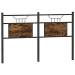 vidaXL Tête de lit chêne fumé 137 cm bois d'ingénierie et acier
