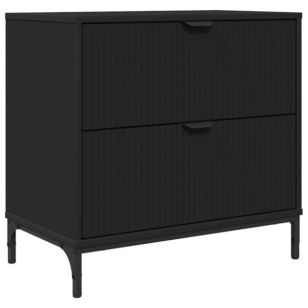 vidaXL Table de chevet Noir 63 5 x 36 x 61 cm Bois d'ingénierie
