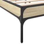 vidaXL Cadre de lit chêne sonoma 140x200 cm bois d'ingénierie et métal