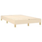 vidaXL Sommier à lattes de lit matelas et LED crème 120x190 cm tissu