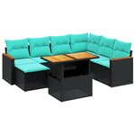 vidaXL Salon de jardin 8 Pièces avec coussins noir résine tressée