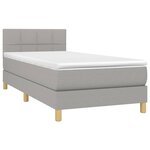 vidaXL Sommier à lattes de lit avec matelas Gris clair 100x200cm Tissu