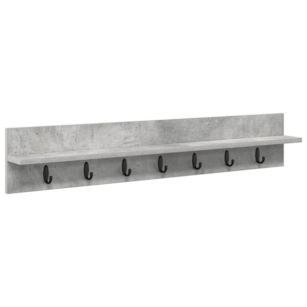 vidaXL Porte-manteau mural Montage mural Gris béton 100 x 10 5 x 18 cm