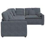 vidaXL Canapé modulaire avec coussins en velours gris foncé