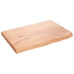 vidaXL Dessus de table marron clair bois chêne massif traité
