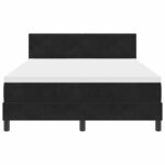 vidaXL Lit à ressort LED avec matelas Noir 140 x 190 cm Velours
