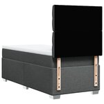 vidaXL Sommier à lattes de lit et matelas Gris foncé 90x190 cm Tissu