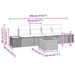 vidaXL Ensemble de Canapé de Jardin 5 pièces avec Coussins Noir Rattan Acacia