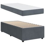 vidaXL Cadre de lit avec matelas Gris foncé 90 x 200 cm tissu