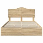 vidaXL Lit de Rangement Chêne Sonoma 160 x 200 cm Bois d'ingénierie