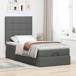 vidaXL Lit ottoman avec matelas gris foncé 90x200 cm tissu