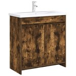 vidaXL Meuble sous lavabo de salle de bain Chêne fumé