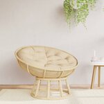 vidaXL Coussin rond beige Ø 100 x11 cm tissu oxford