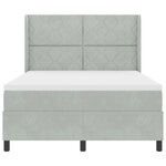 Lit Box Spring vidaXL avec Matelas Gris clair 140x190 cm Velours