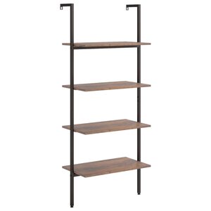 vidaXL Étagère inclinée à 4 niveaux Marron foncé et noir 64x35x152 5cm