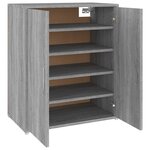 vidaXL Meuble à chaussures Sonoma gris 60x35x70 cm Bois d'ingénierie
