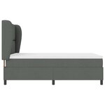 vidaXL Lit à ressorts avec matelas Gris foncé 160 x 200 cm tissu