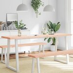 vidaXL Dessus de table bois massif non traité bordure assortie