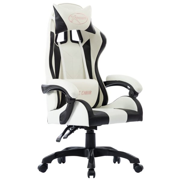 vidaXL Fauteuil de jeux vidéo Blanc Similicuir