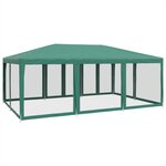 vidaXL Tente de fête avec 10 parois latérales en maille vert 6x4m PEHD